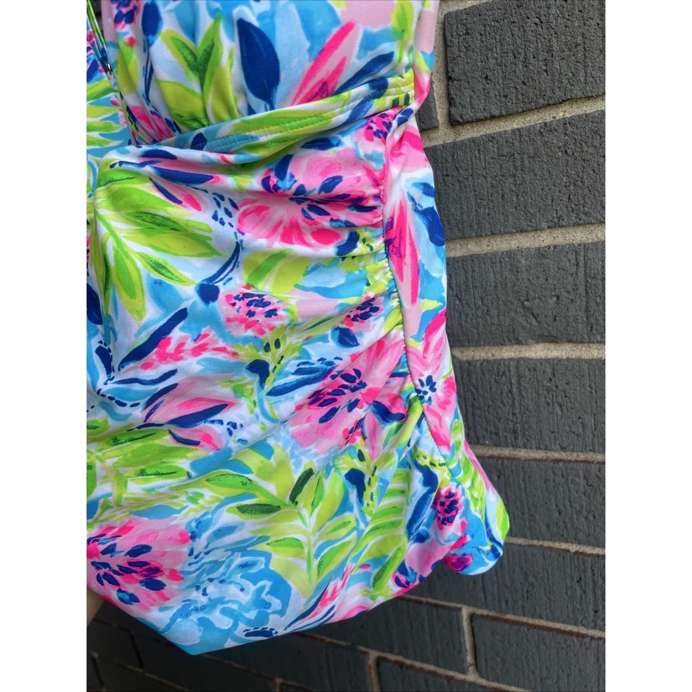 Stella Parker swim Top Tankini bright Colorful Pink Blue Green size XL NWOT - Picture 4 of 6